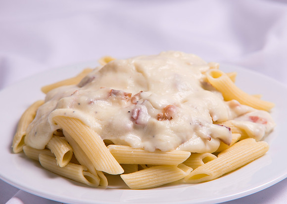 Food Service Catering Menu item. Pasta with Carbonara Sauce