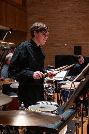 BYUI Percussion rehearsing before a a concert.