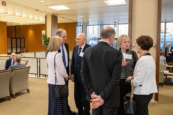 President Henry J Eyring hosts a dinner for guest at the Church Office Building in Salt Lake City, Utah.