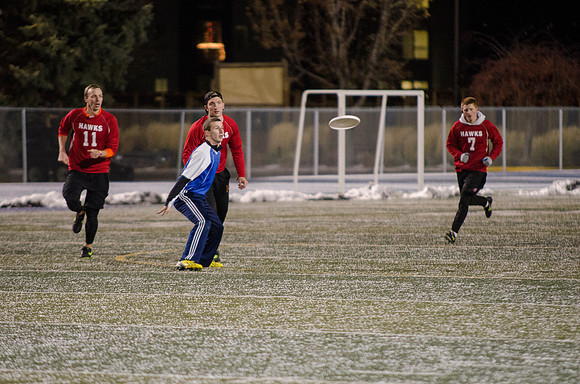 BYU-Idaho students participate in the ultimate frisbee championship game held at the stadium