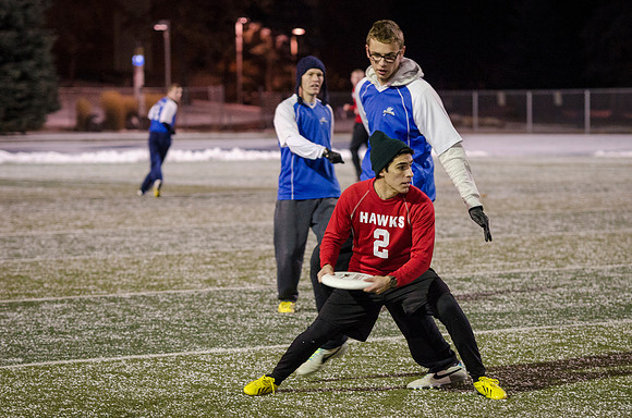 BYU-Idaho students participate in the ultimate frisbee championship game held at the stadium