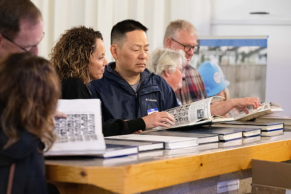 Alumni in the Cache Valley area gather at Eagles Landing Event Center, in Smithfield, Utah and get the chance to listen to and meet President Meredith.