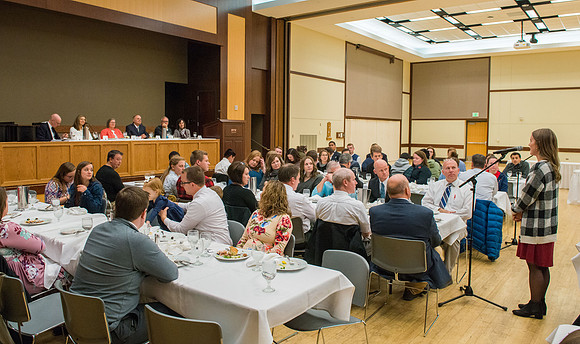 Students have the opportunity to enjoy a wonderful meal for only $3.00 and be part of the Devotional Luncheon.
