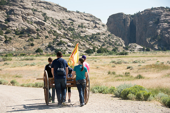 Martin's Cove, a place of refuge for handcart pioneers who were caught in an early winter storm en-route to Salt Lake City, UT.