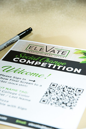 This Social Change Team Competition event is sponsored by the Interdisciplinary Studies council. ELEVATE is a campus wide competition where teams of 5 students (from 3 different colleges) will create