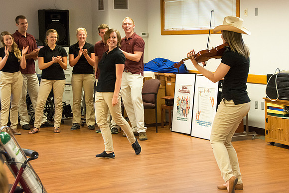 Dancers visit a Convalescent Center in Green River Wyoming.