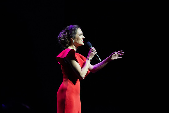 Laura Osnes performs during the Christmas concert with BYUI Student music programs.