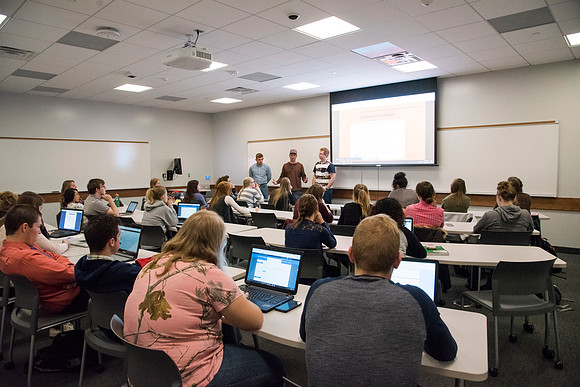Animal Science majors listen and learn in the classroom.
