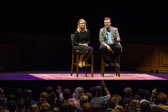 President and Sister Gilbert speak to the students about dating and marriage.