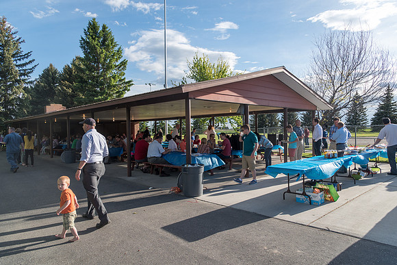 Pathway Worldwide employees and their families gather for a social in Rexburg. 2017