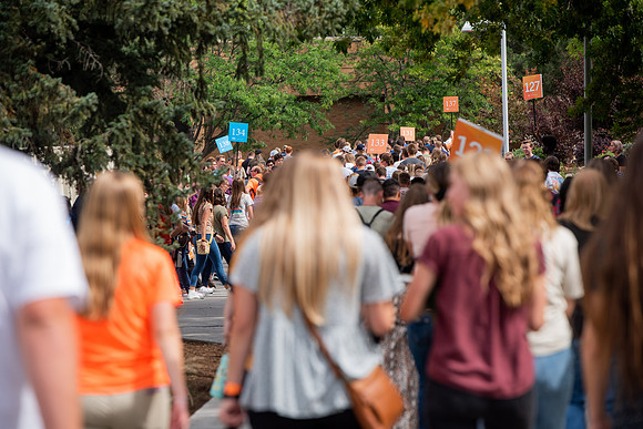 BYUI students return to campus for the Fall 2021 semester. New Freshman participate in Get Connected with their I-Groups on move-in day.