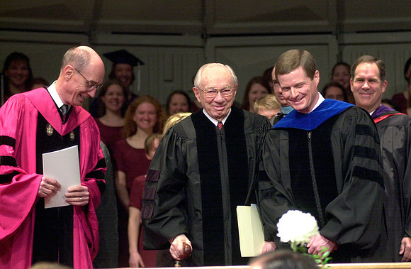 President Gordon B. Hinckley receiving honorary degree.