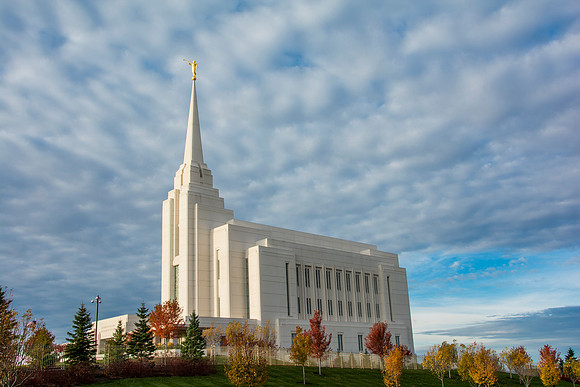 Rexburg Temple one fall morning.