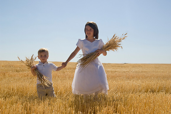 Children in the wheat fields- AUG 2007