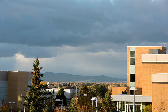 View of mountains behined the Manwaring center