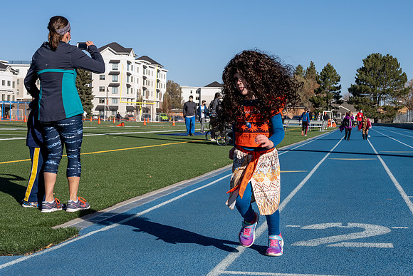 BYU-Idaho employees and their families enjoy a beautiful fall day at the stadium track.