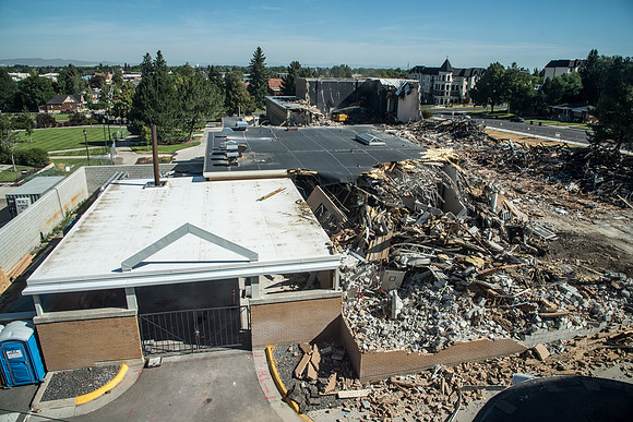 Big D Construction doing some major Destruction to the Kirkham Building.