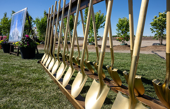 The stage is set and ready for the Groundbreaking ceremony of the Teton River Temple.