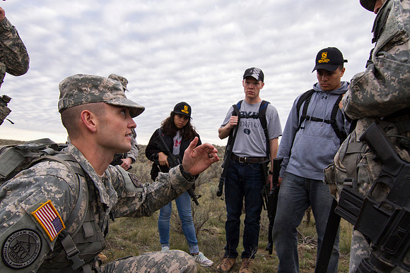 ROTC Cadets go out to the field at Beaver Dick Park to conduct a recon mission.