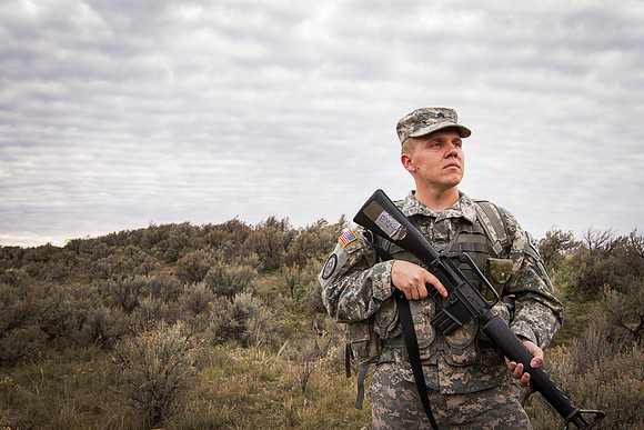 ROTC Cadets go out to the field at Beaver Dick Park to conduct a recon mission.