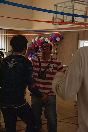 A Fourth of July party at the Hinckley Gym.