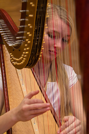 Harp Ensemble dress rehearsal