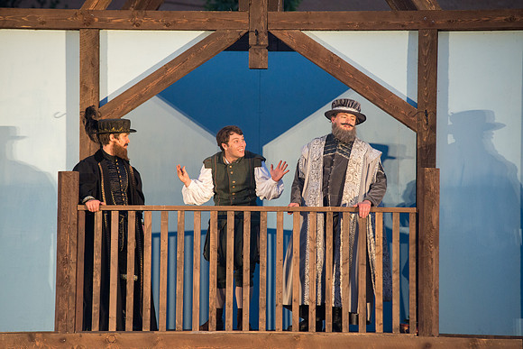 Brigham Young University-Idaho's production of The Shomaker's Holiday performed out in the amphitheatre in front of the McKay Library.