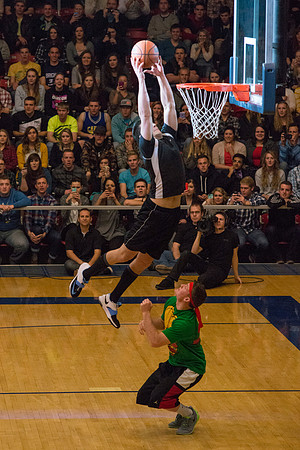 Brigham Young University-Idaho students, faculty and guests participate in the annual slam dunk competition held in the Hart Gym. Events included are the three-point shoot-out, a Spirit team performan