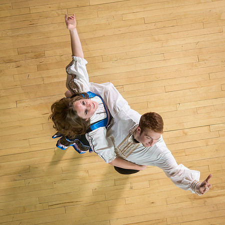 Marketing photos shot from the catwalk in the Hart Gym for their upcoming tour.