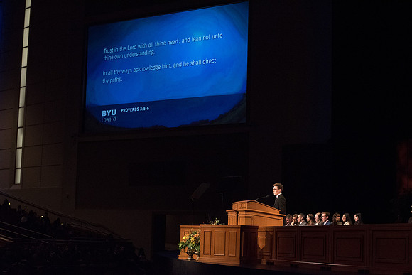 Student sharing the scripture