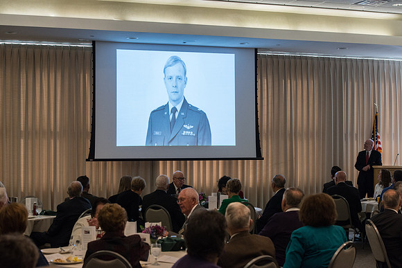 Emeritus Breakfast, Nov 2018, BYU-Idaho Alumni Award of excellence was awarded to Jon Beesley.