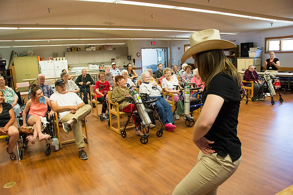 Dancers visit a Convalescent Center in Green River Wyoming.