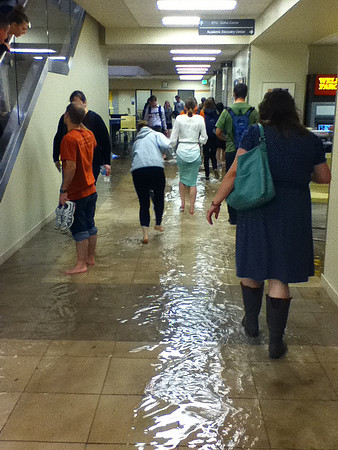 July 15, 2014 Over an inch of rain in less than an hour created a flash flood through Rexburg streets, through a few BYU-Idaho buildings and also flooded several students basement apartments. The even