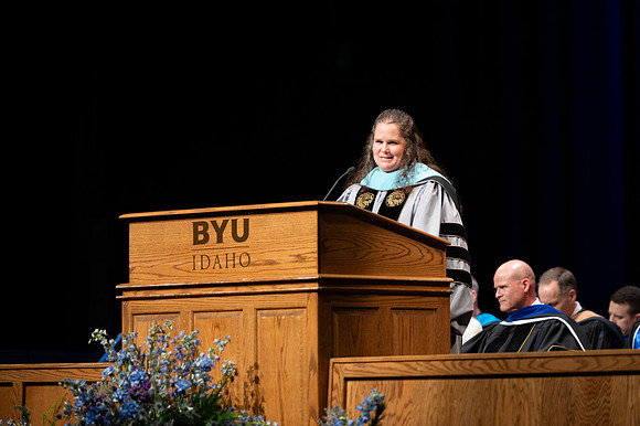 Graduates during convocation for the College of Physical Science and Engineering.