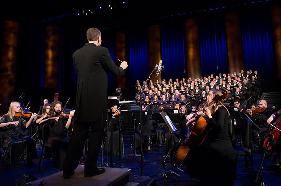 A BYU-Idaho Sacred Music Production performed in the BYU-Idaho Center, conducted by Dallin Hansen and written by Daniel Gawthrop.