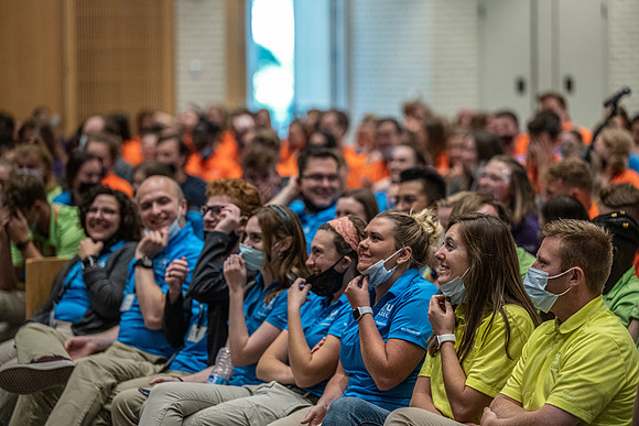 New student mentors participate in training before Get Connected starts.