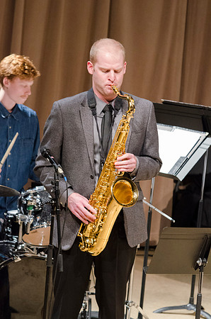 The small Jazz Band performs at the Music Department Showcase.