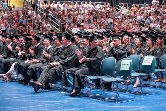 Graduates during convocation of the College of Physical Sciences and Engineering.