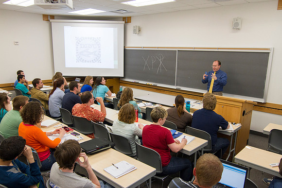 Brother Tyson Yost teaches World to Civilizations AD during the 2014 Spring Semester.