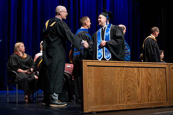 Graduates during convocation for the College of Performing and Visual Arts.