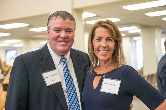 President Henry J Eyring hosts members of the President's Club who gather for a reception and banquet in the BYU-Idaho Marriott Center.