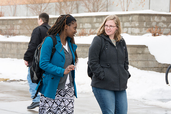 Students on Campus during the first week of Winter Semester