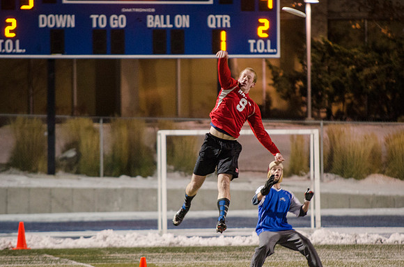 BYU-Idaho students participate in the ultimate frisbee championship game held at the stadium