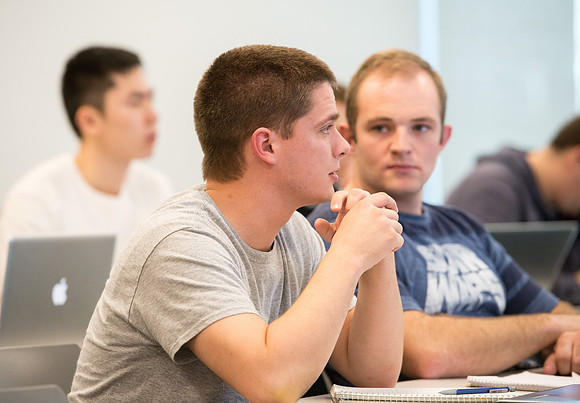 Jody Swenson teaches a class in the new Science and Techonolgy Center.