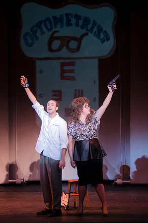 This murder mystery farce propels a mild-mannered English shoe clerk into a lunatic mix of murdered Atlantic City croupier, his near-sighted jilted mistress, her hen-pecked brother and several hundred