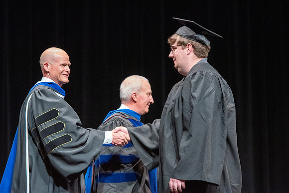 Graduates during convocation of the College of Physical Sciences and Engineering.