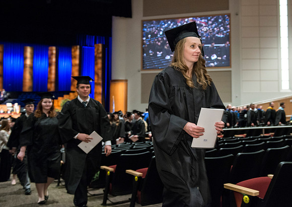 April 2014 Graduation ceremonies in the BYU-Idaho Center.