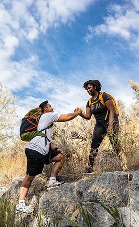 Wellness Center banner photoshoot: Lifting others to a higher level.