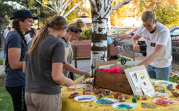 The Rexburg community celebrating the harvest of the potatoes through different activities at the Rexburg Tabernacle.