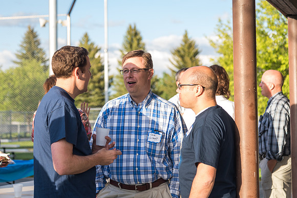 Pathway Worldwide employees and their families gather for a social in Rexburg. 2017
